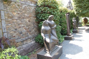 Abstract sculpture in the garden