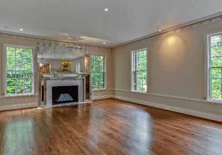 Antique Mirror Mantel and Original Plaster Crown in Living Room!
